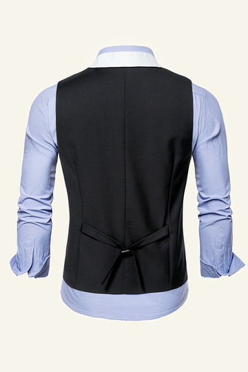 Black Shawl Lapel Double Breasted Men's Suit Vest